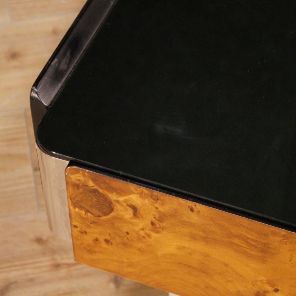 20th Century Wood, Metal, Mirror Italian Design Coffee Table, 1980 4
