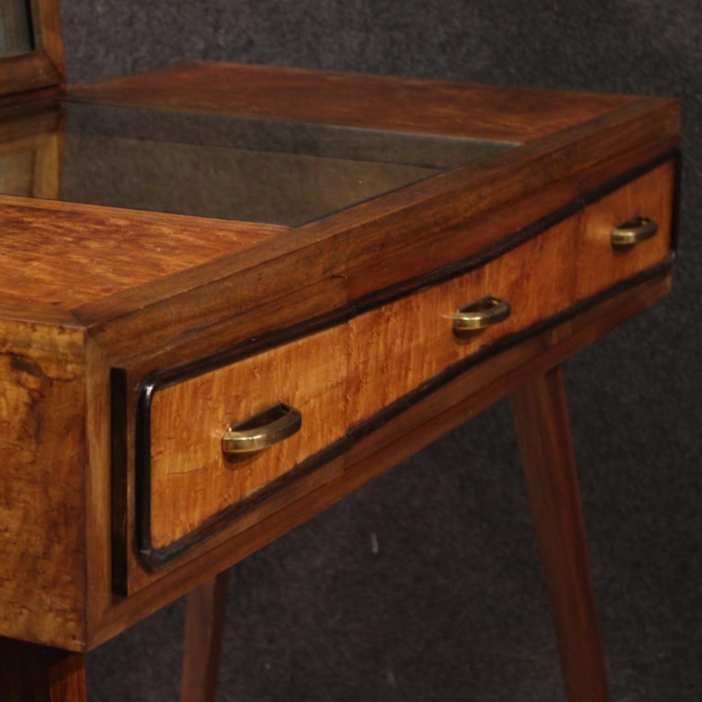 20th Century Wood Modern Italian Design Dressing Table Console with Mirror, 1970 en vente 4