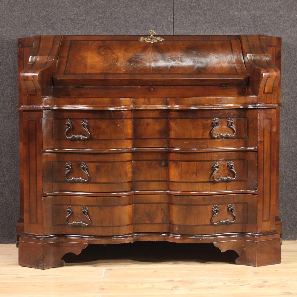 Italian 20th Century Wood Venetian Style Bureau Desk, 1960 in vendita