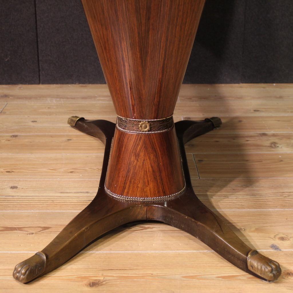 20th Century Wood with Glass Top Italian Dining Table Fratelli Rigamonti Desio For Sale 6