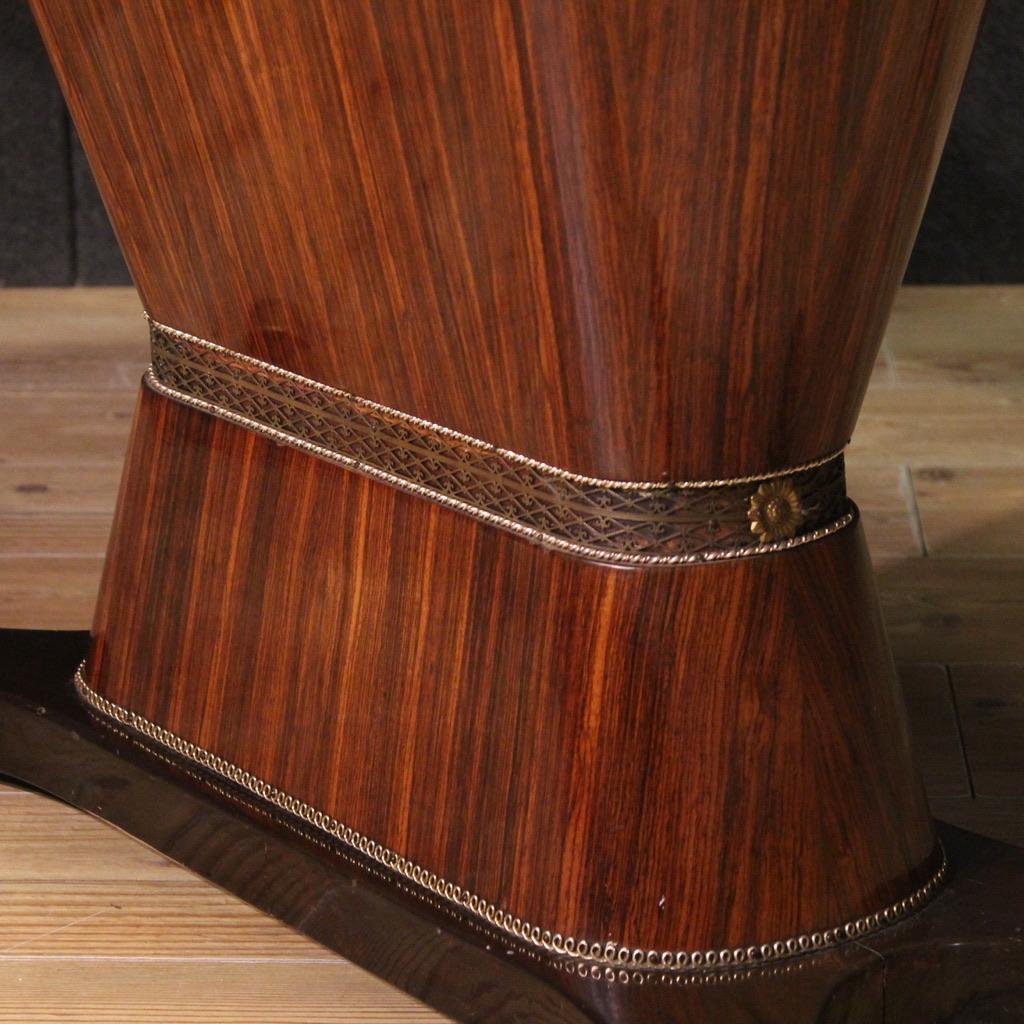 20th Century Wood with Glass Top Italian Dining Table Fratelli Rigamonti Desio For Sale 8