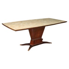 20th Century Wood with Glass Top Italian Dining Table Fratelli Rigamonti Desio