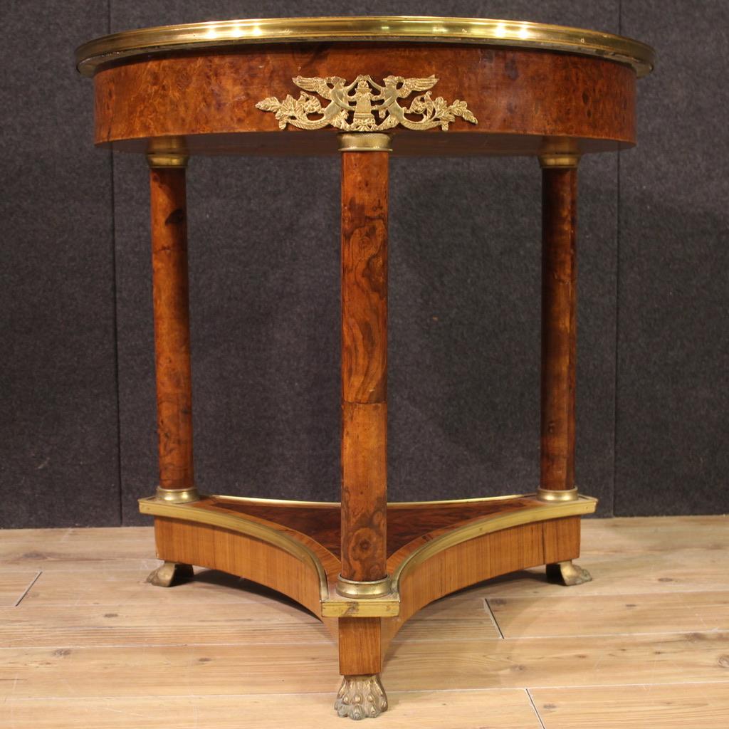 20th Century Wood with Marble Top Empire Style French Side Table, 1970 6