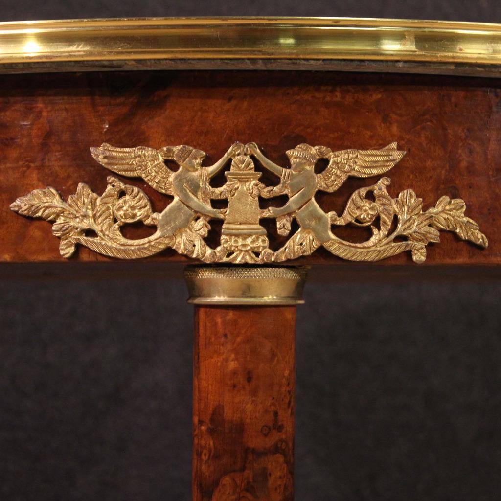 20th Century Wood with Marble Top Empire Style French Side Table, 1970 7