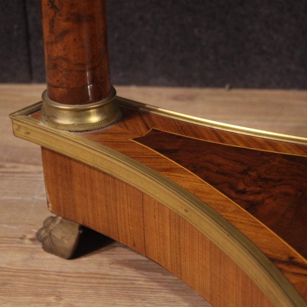 20th Century Wood with Marble Top Empire Style French Side Table, 1970 8