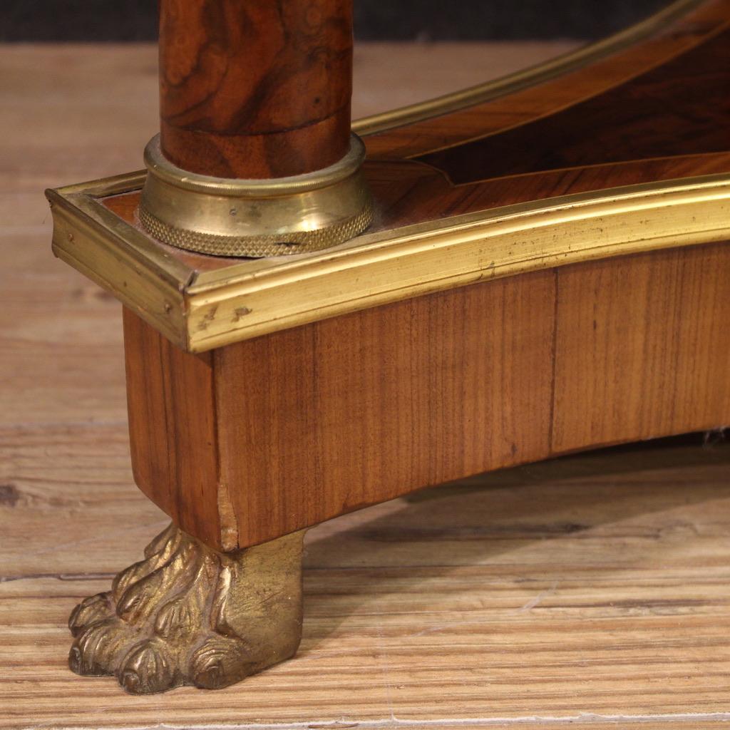 20th Century Wood with Marble Top Empire Style French Side Table, 1970 1