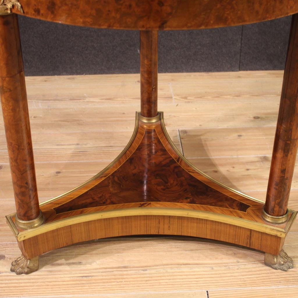 20th Century Wood with Marble Top Empire Style French Side Table, 1970 2