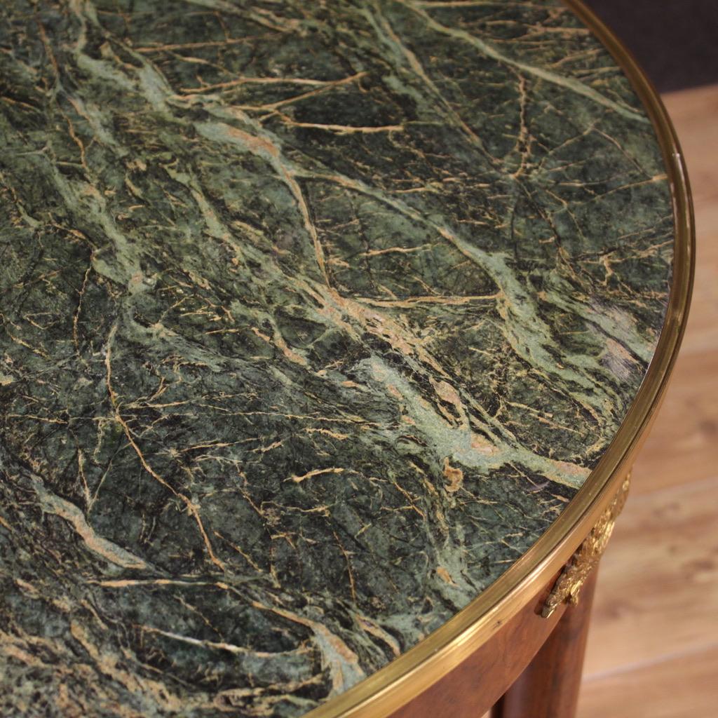 20th Century Wood with Marble Top Empire Style French Side Table, 1970 4