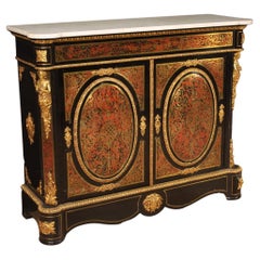 20th Century Wood with Marble Top French Boulle Style Sideboard, 1920