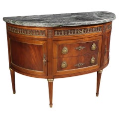 20th Century Wood with Marble Top French Louis XVI Style Commode, 1950s