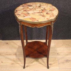 20th Century Wood with Marble Top French Napoleon III Style Side Table, 1950s