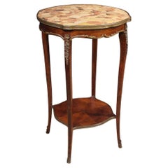 20th Century Wood with Marble Top French Napoleon III Style Side Table, 1950s
