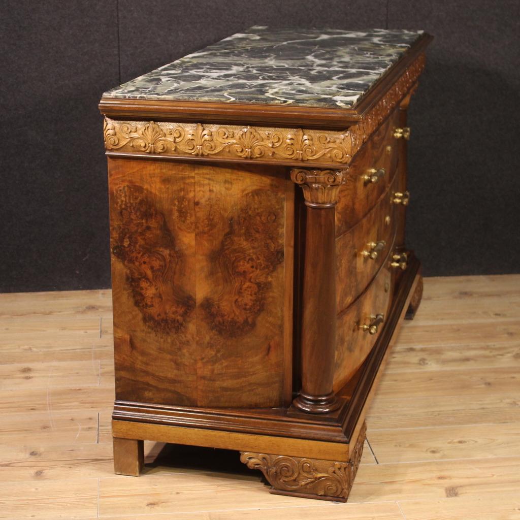 20th Century Wood with Marble Top Italian Empire Style Dresser, 1960 in vendita 3