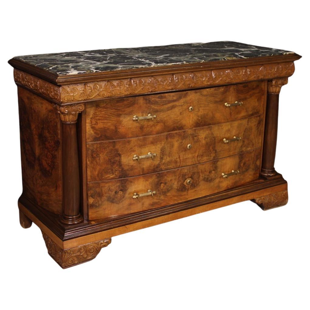 20th Century Wood with Marble Top Italian Empire Style Dresser, 1960