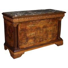 Vintage 20th Century Wood with Marble Top Italian Empire Style Dresser, 1960