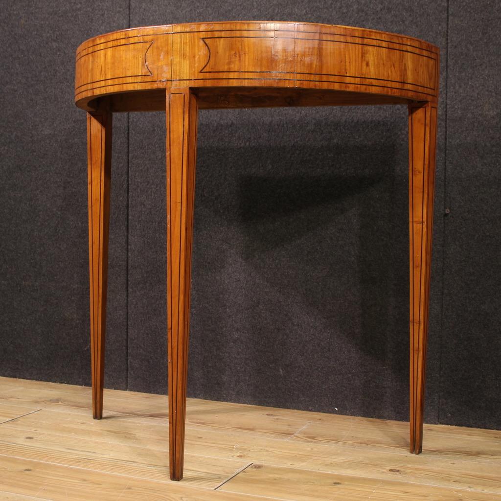 20th Century Wood with Marble Top Louis XVI Style Console Table, 1950 For Sale 7