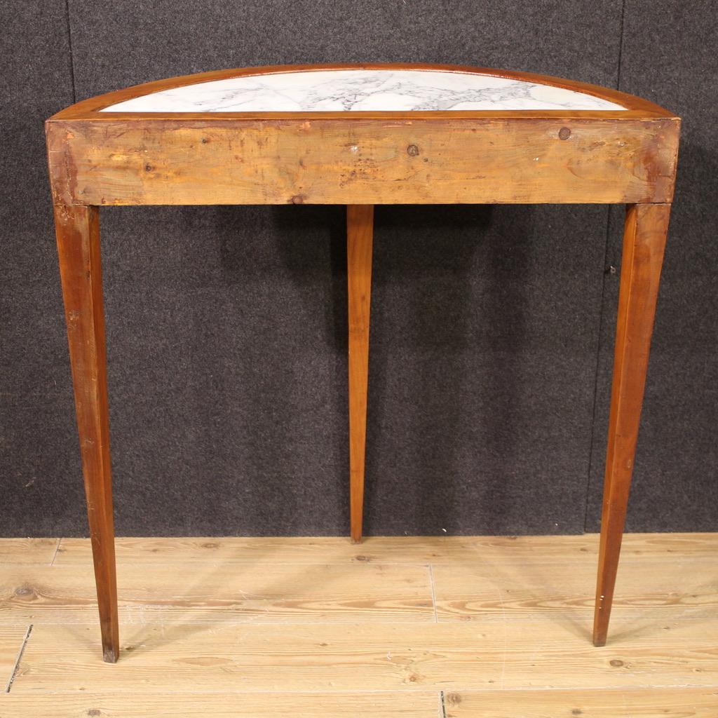 20th Century Wood with Marble Top Louis XVI Style Console Table, 1950 For Sale 1