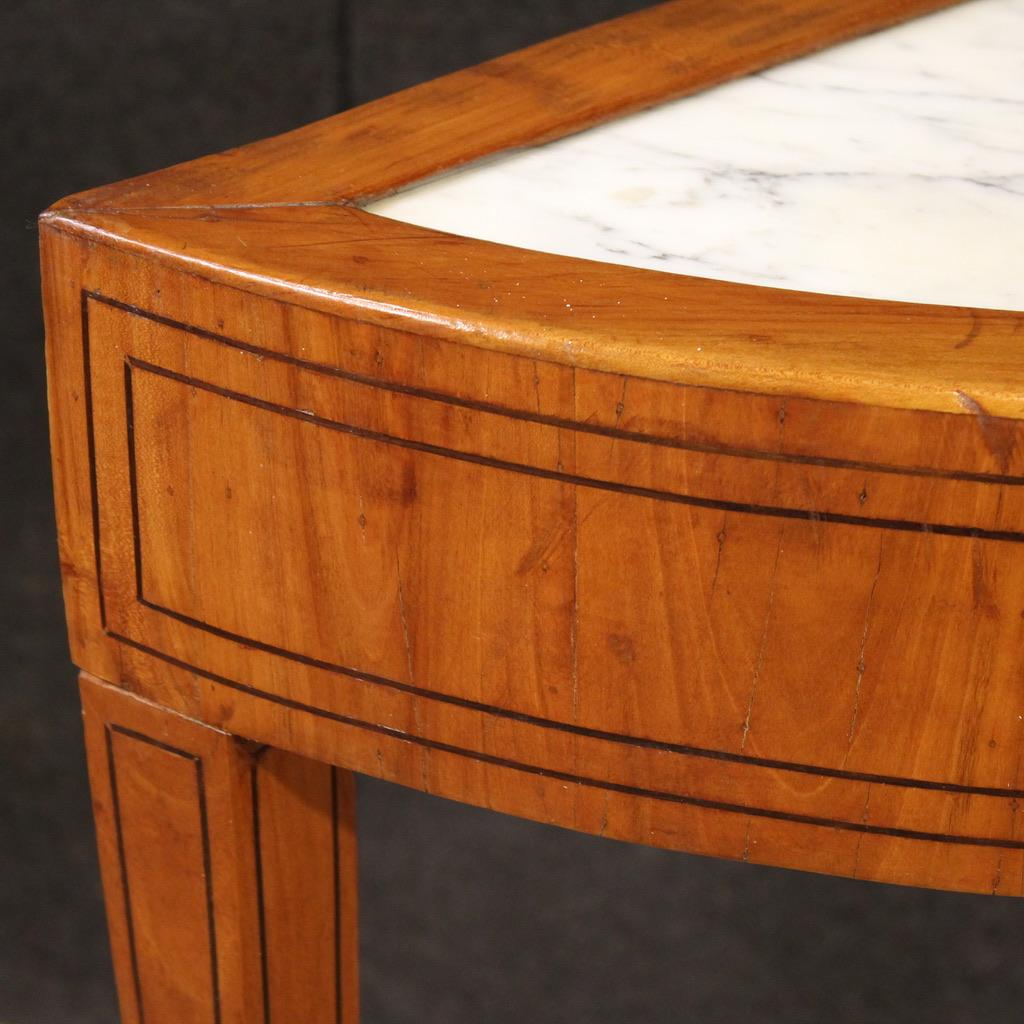 20th Century Wood with Marble Top Louis XVI Style Console Table, 1950 For Sale 3