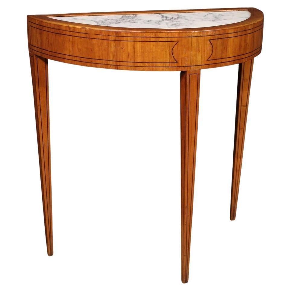 20th Century Wood with Marble Top Louis XVI Style Console Table, 1950 For Sale