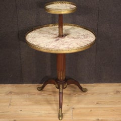 20th-Century Wood and Marble-Topped French Side Table and Etagere, 1920