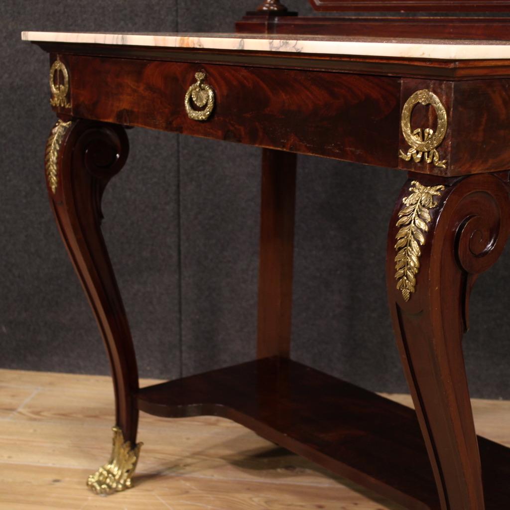 table de toilette en bois avec plateau en onyx du 20e siècle, style Empire français, années 1920 en vente 4