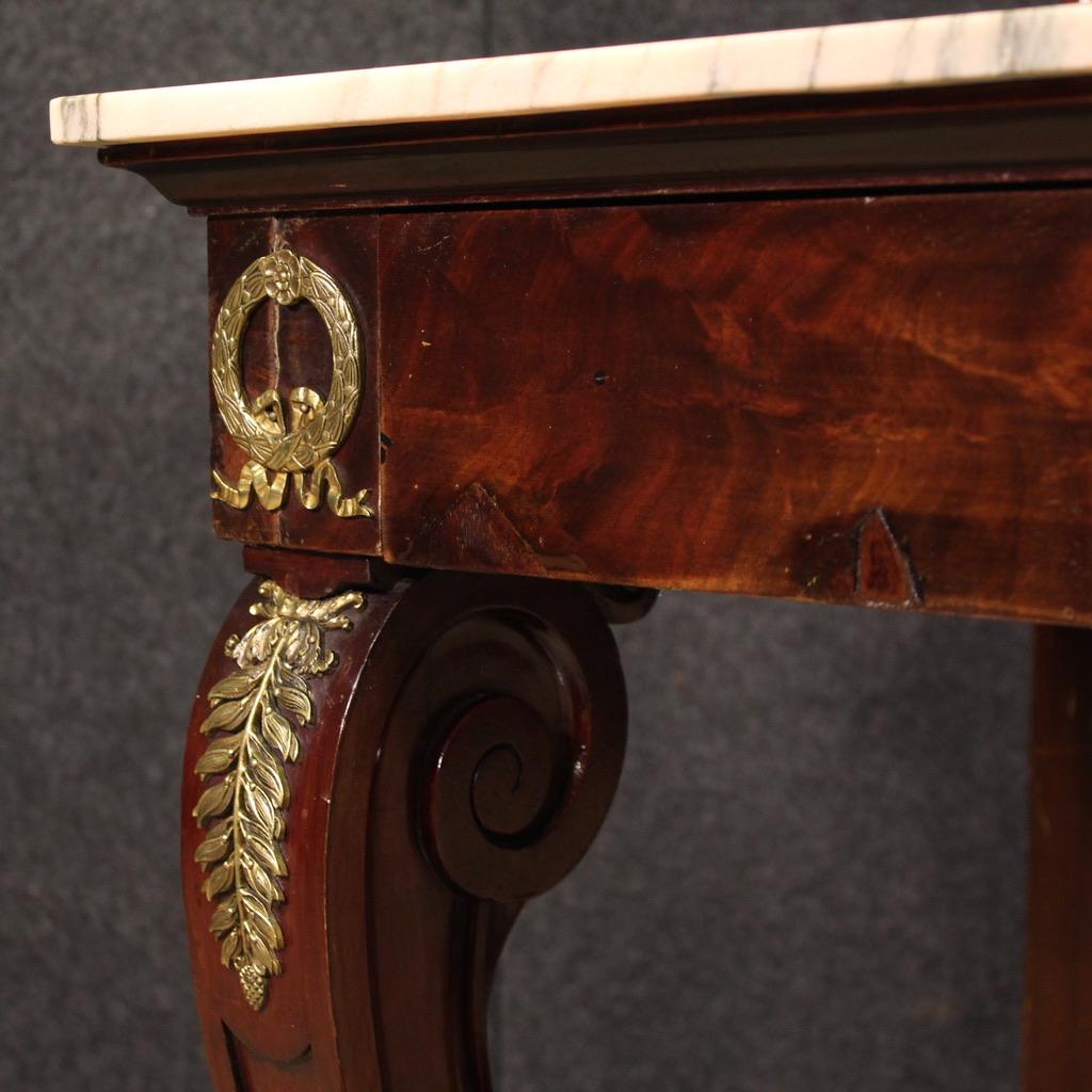 table de toilette en bois avec plateau en onyx du 20e siècle, style Empire français, années 1920 en vente 5