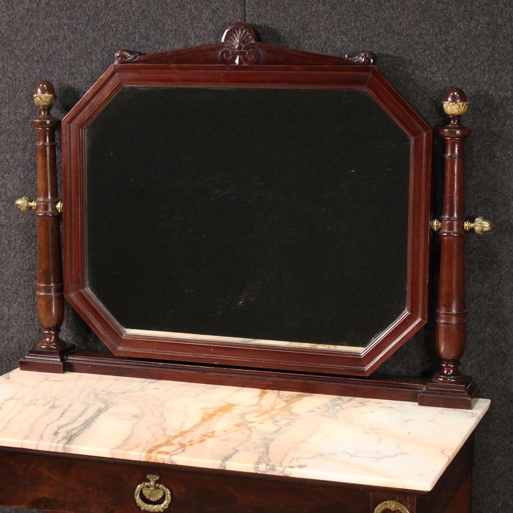 table de toilette en bois avec plateau en onyx du 20e siècle, style Empire français, années 1920 Bon état - En vente à Vicoforte, Piedmont