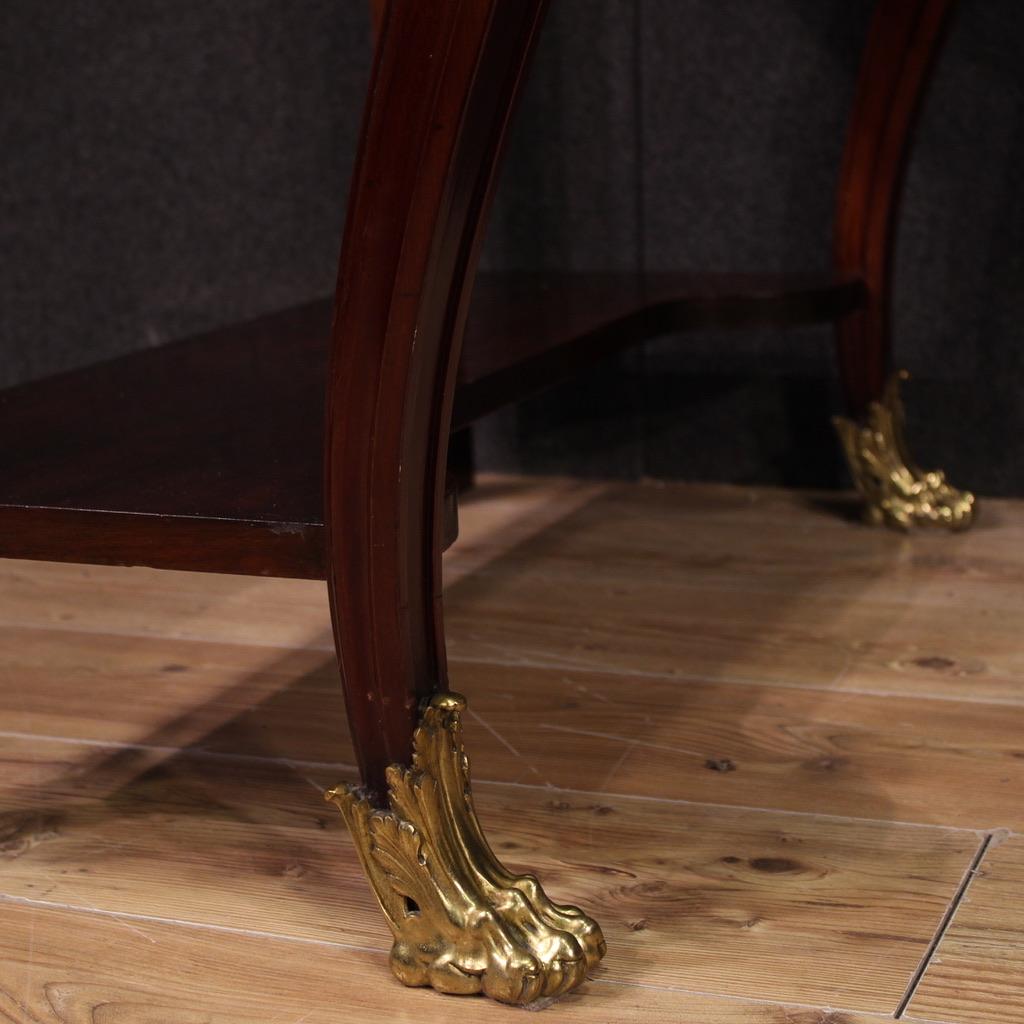 Early 20th Century table de toilette en bois avec plateau en onyx du 20e siècle, style Empire français, années 1920 en vente