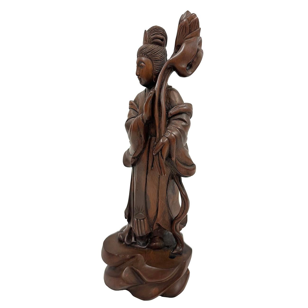 Chinese Export 20th Century Wooden Carved Eight Immortals Statues For Sale