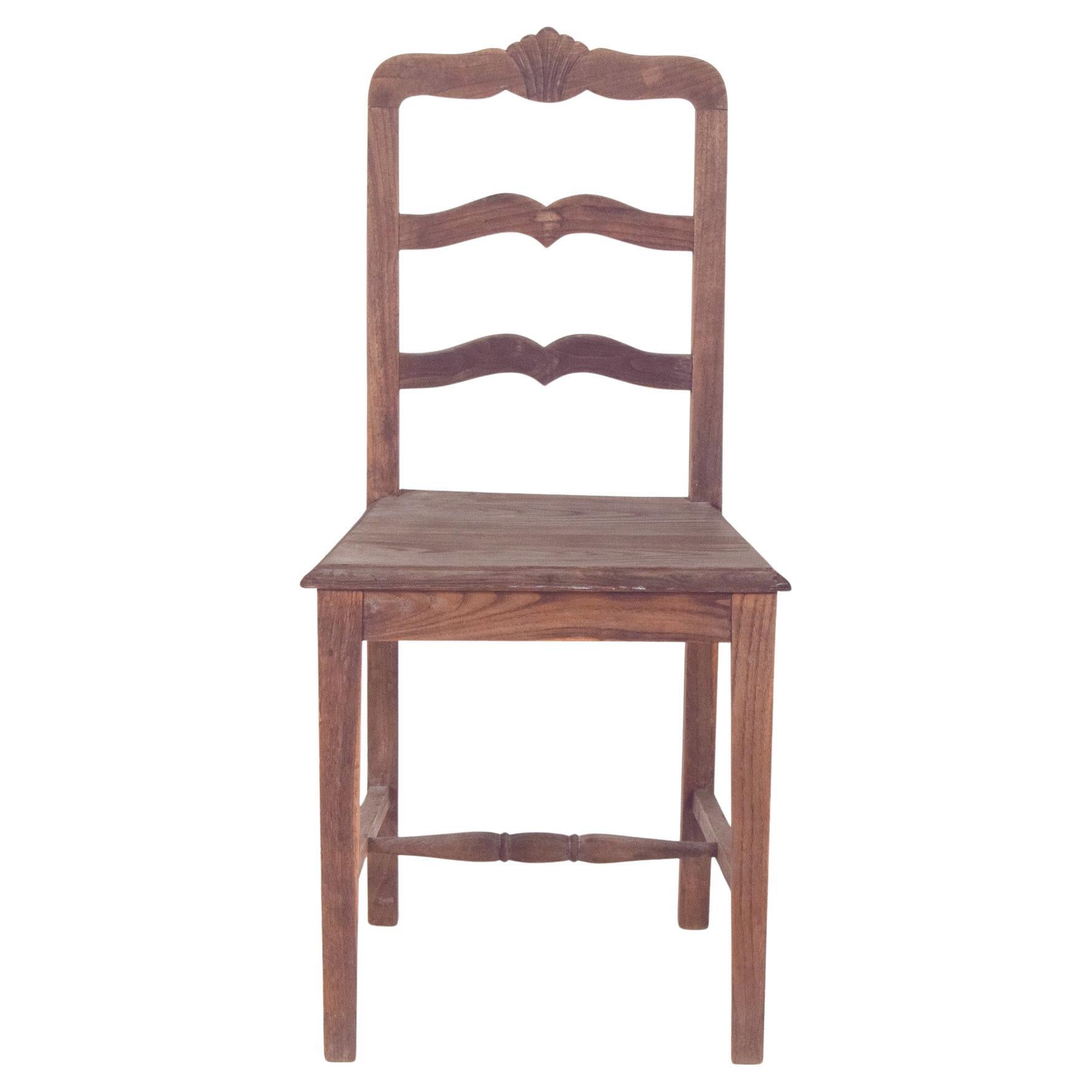 20th Century Wooden Chair with Wavy Horizontal Crossbars