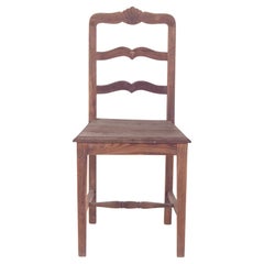 20th Century Wooden Chair with Wavy Horizontal Crossbars