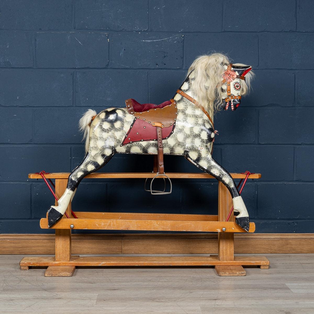20th Century Wooden Childs Rocking Horse By Collinson, England c.1930 In Good Condition In Royal Tunbridge Wells, Kent