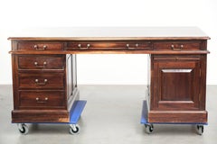 20th century wooden desk / partner desk in English style