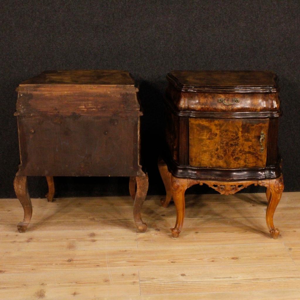 20th Century Wooden Italian Pair of Bedside Tables, 1960 3