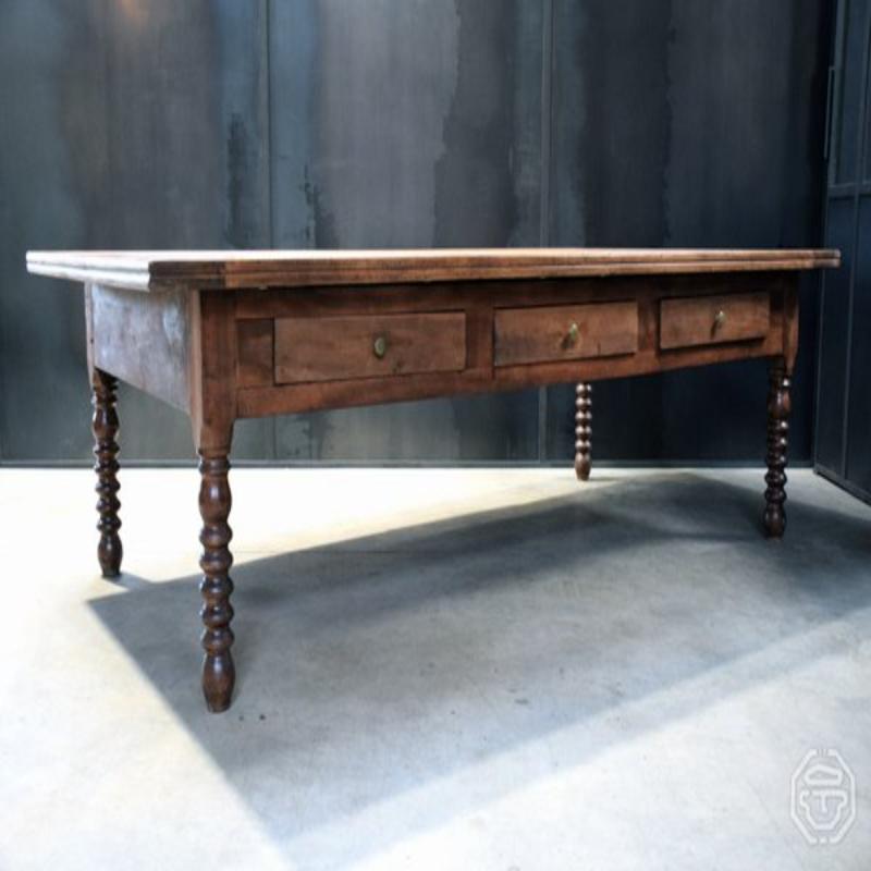 20th Century Wooden Passementier Table with Drawer, France, Lyon, 1880s For Sale 8