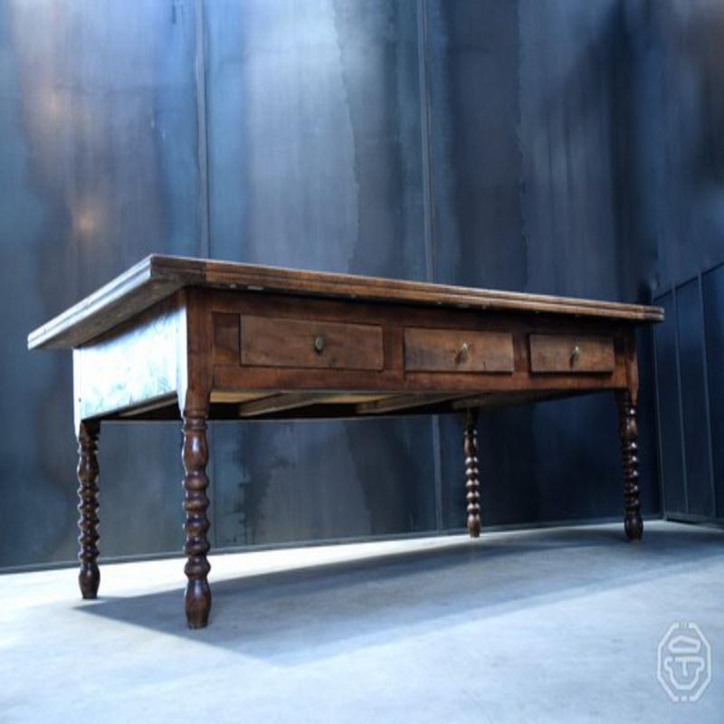 20th Century Wooden Passementier Table with Drawer, France, Lyon, 1880s For Sale 11