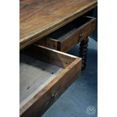 20th Century Wooden Passementier Table with Drawer, France, Lyon, 1880s