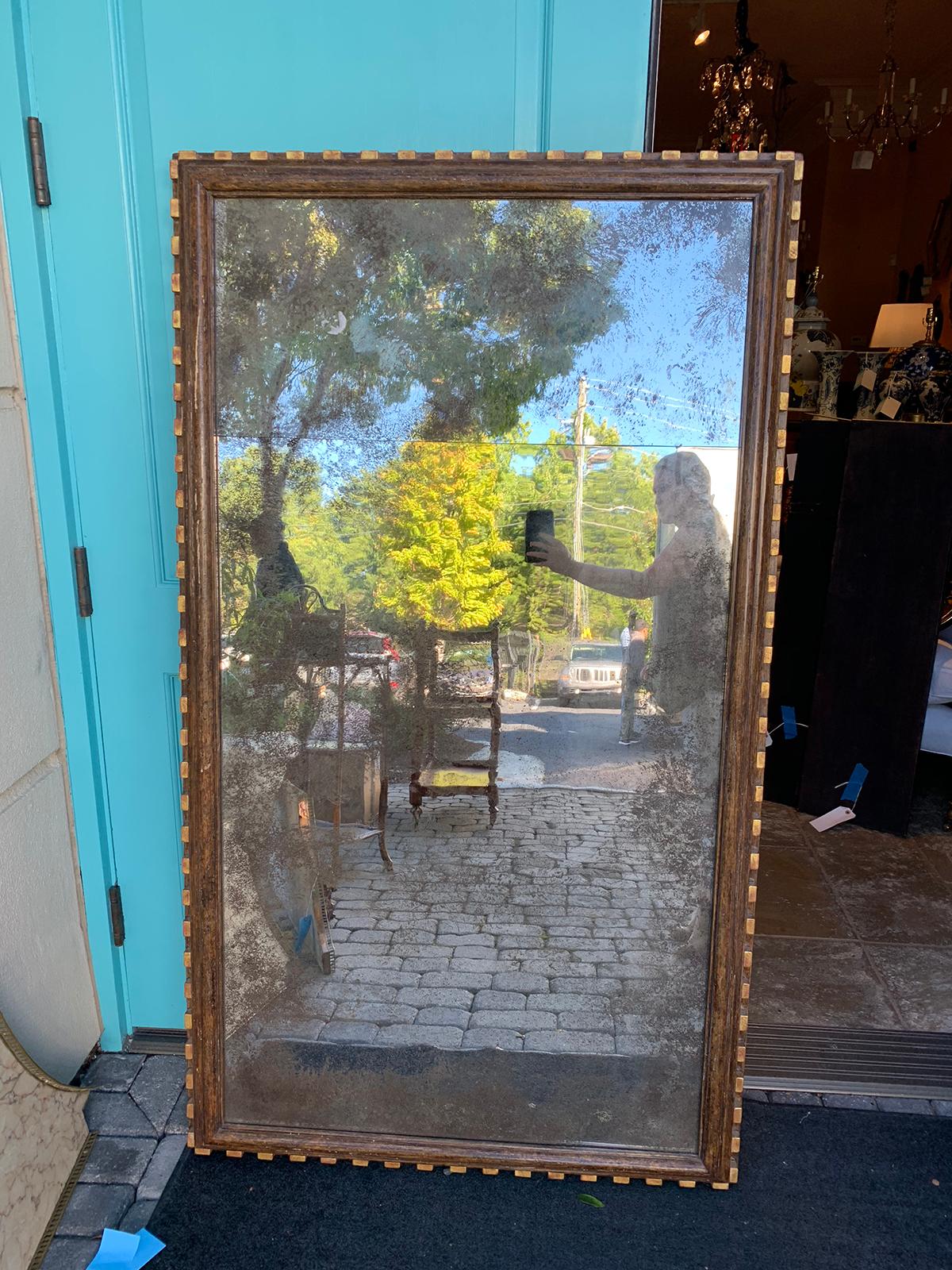 20th Century Wooden Polychrome and Gilt Mirror For Sale 6