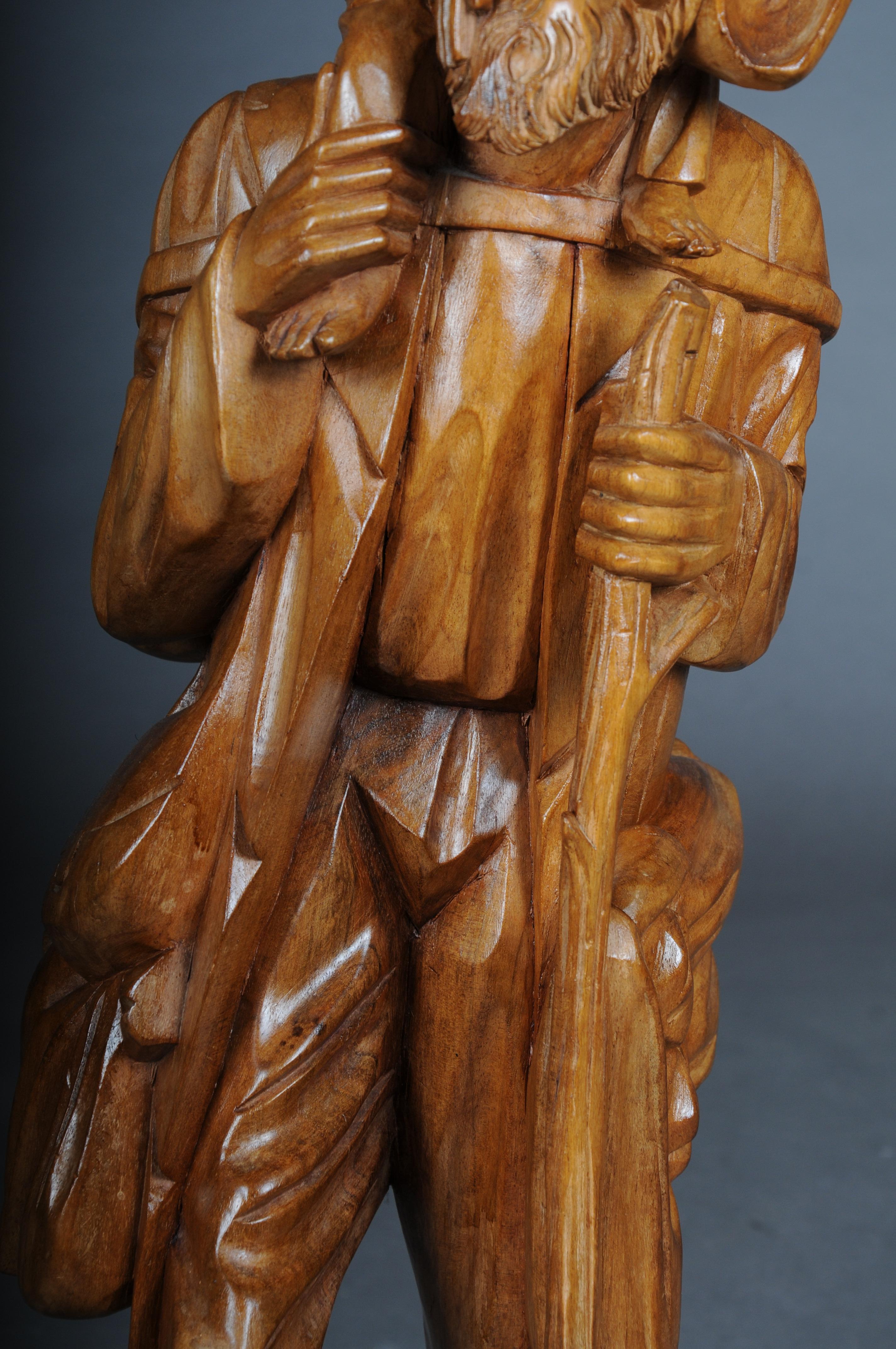 20th Century wooden sculpture Ranger with child Lime wood, South German For Sale 3