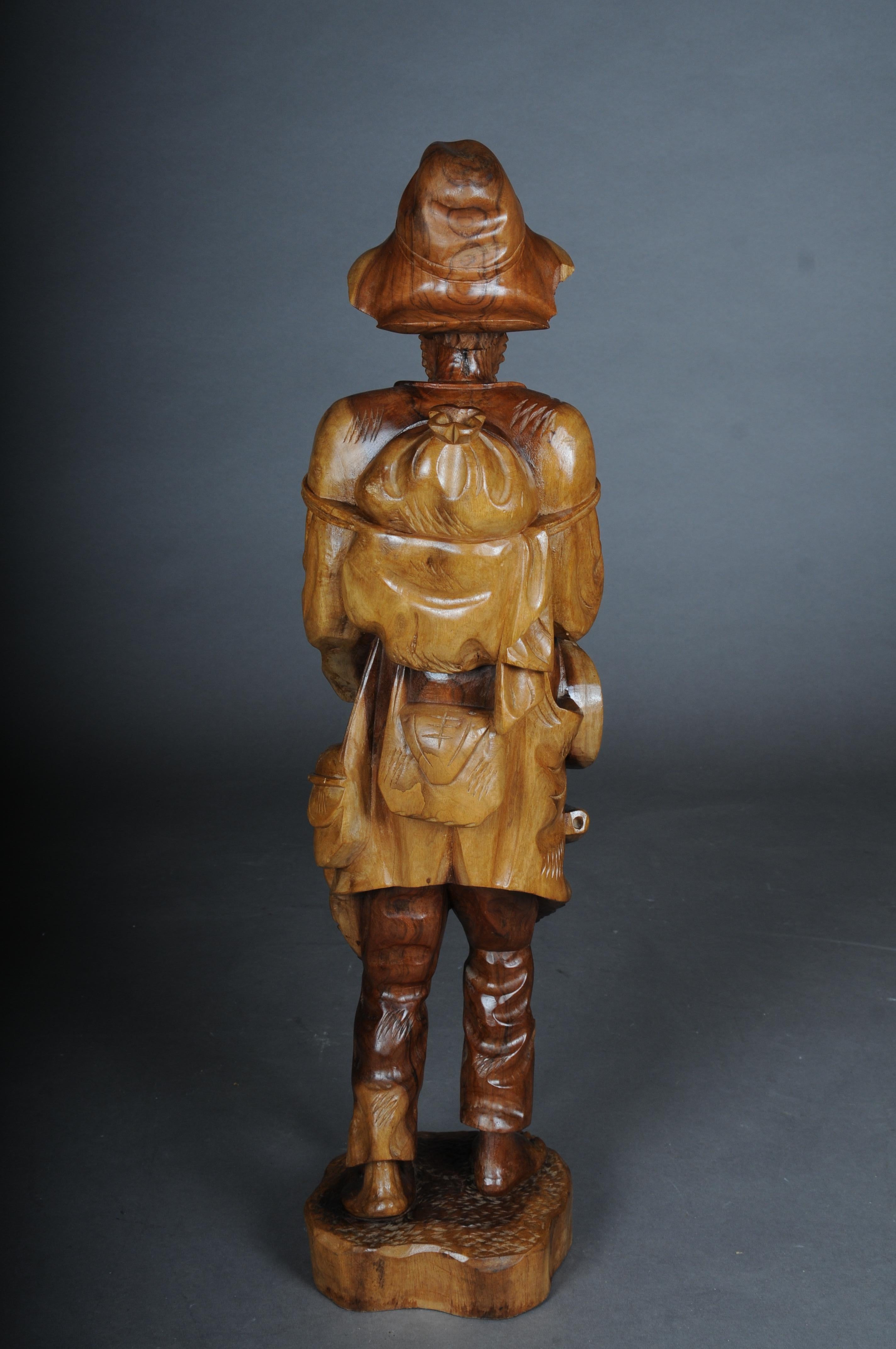 20th Century wooden sculpture Walker with corn on the cob, South German For Sale 12