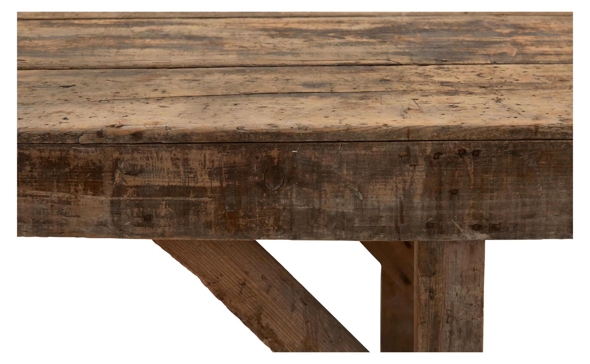 Industrial 20th Century Wooden Work Table