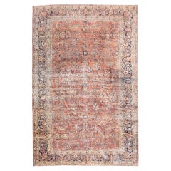 20th Century Wool Rug, American Saroug, Leaves and Branches Intertwined