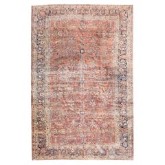 Tapis en laine du 20e siècle, Saroug américain, feuilles et branches entrelacées