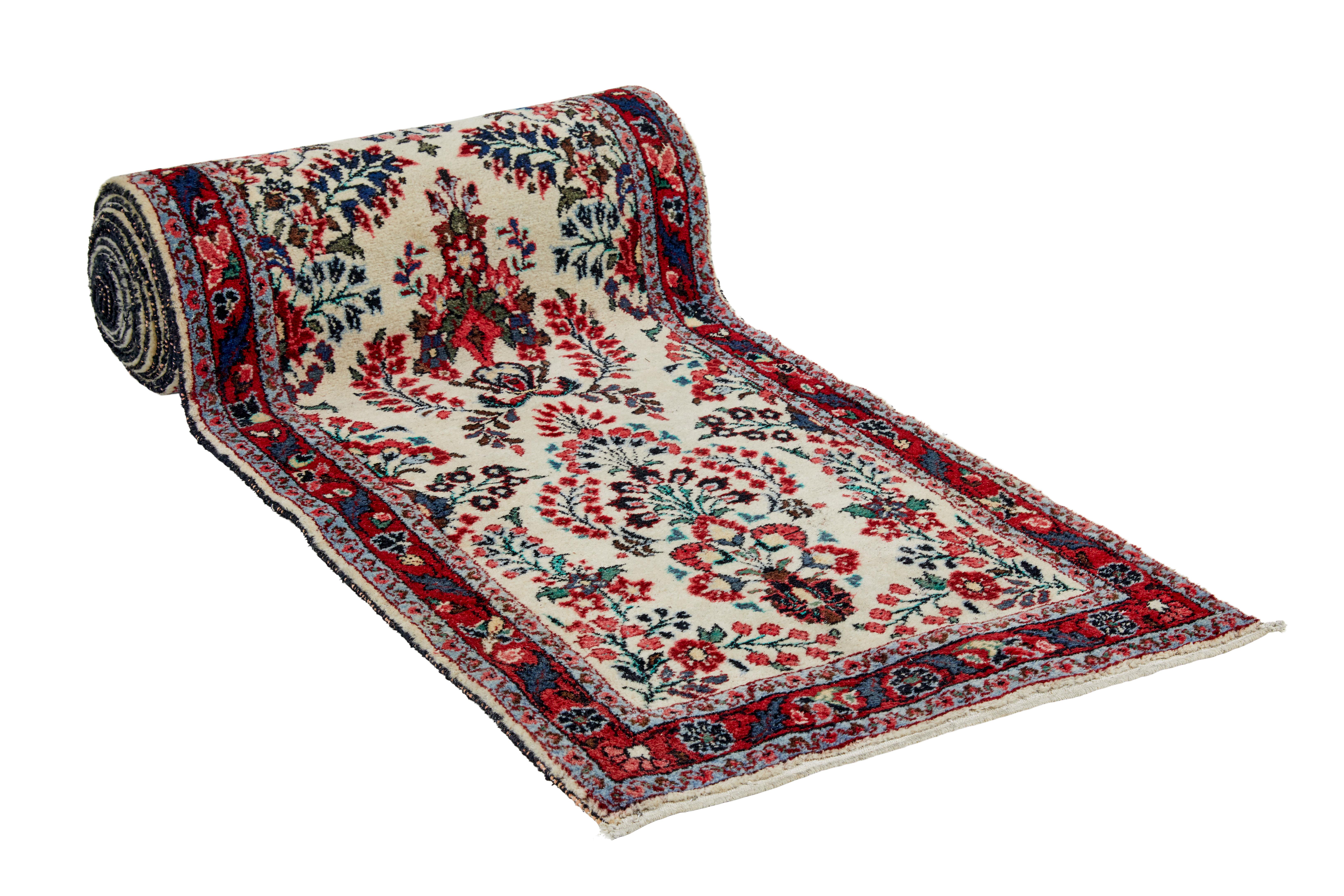 Central Asian 20th century woven 31 foot long carpet runner For Sale