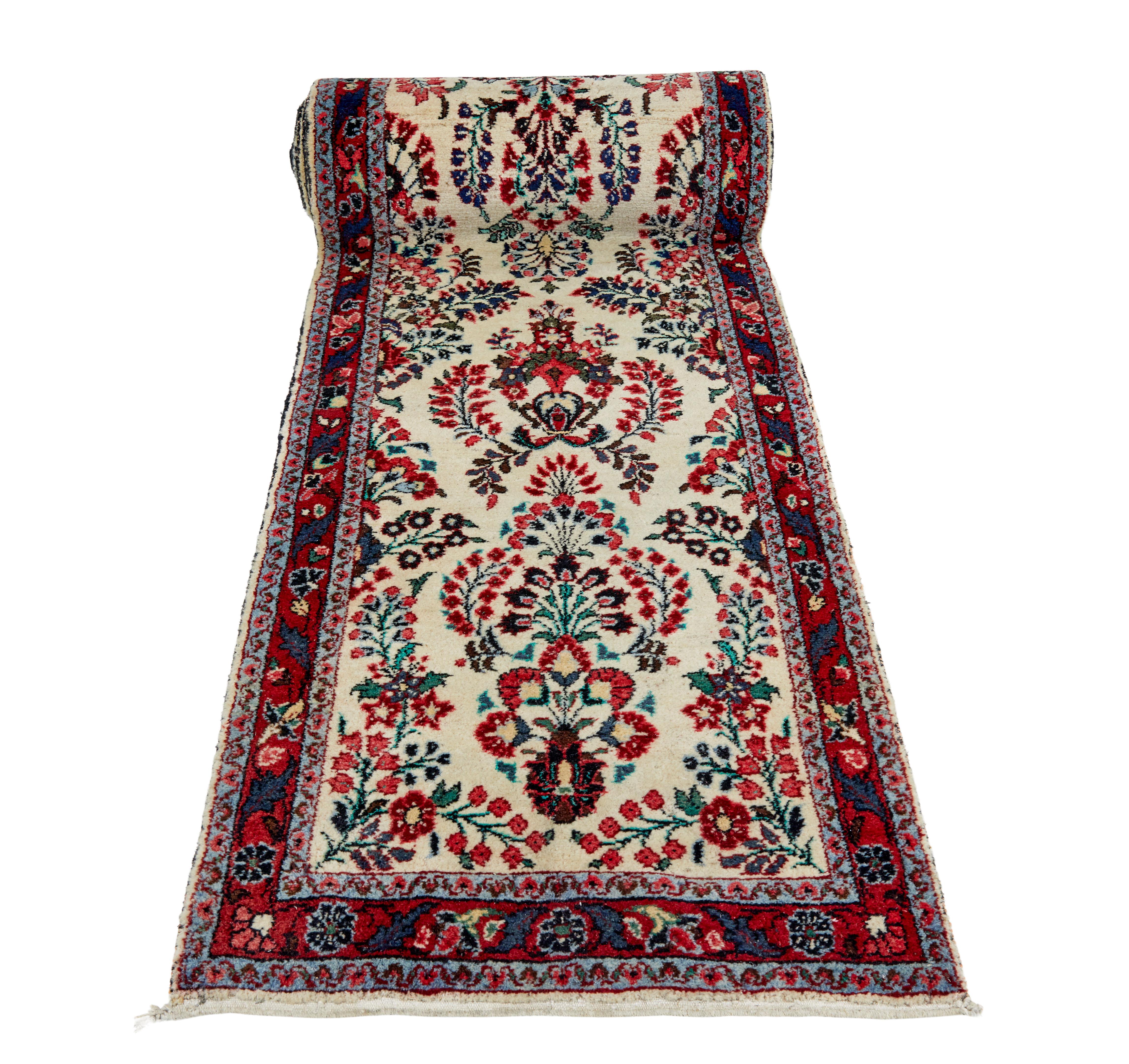 Hand-Crafted 20th century woven 31 foot long carpet runner For Sale