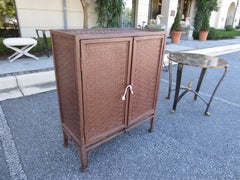 20th Century Woven Iron Two-Door Cabinet