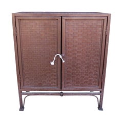 20th Century Woven Iron Two-Door Cabinet