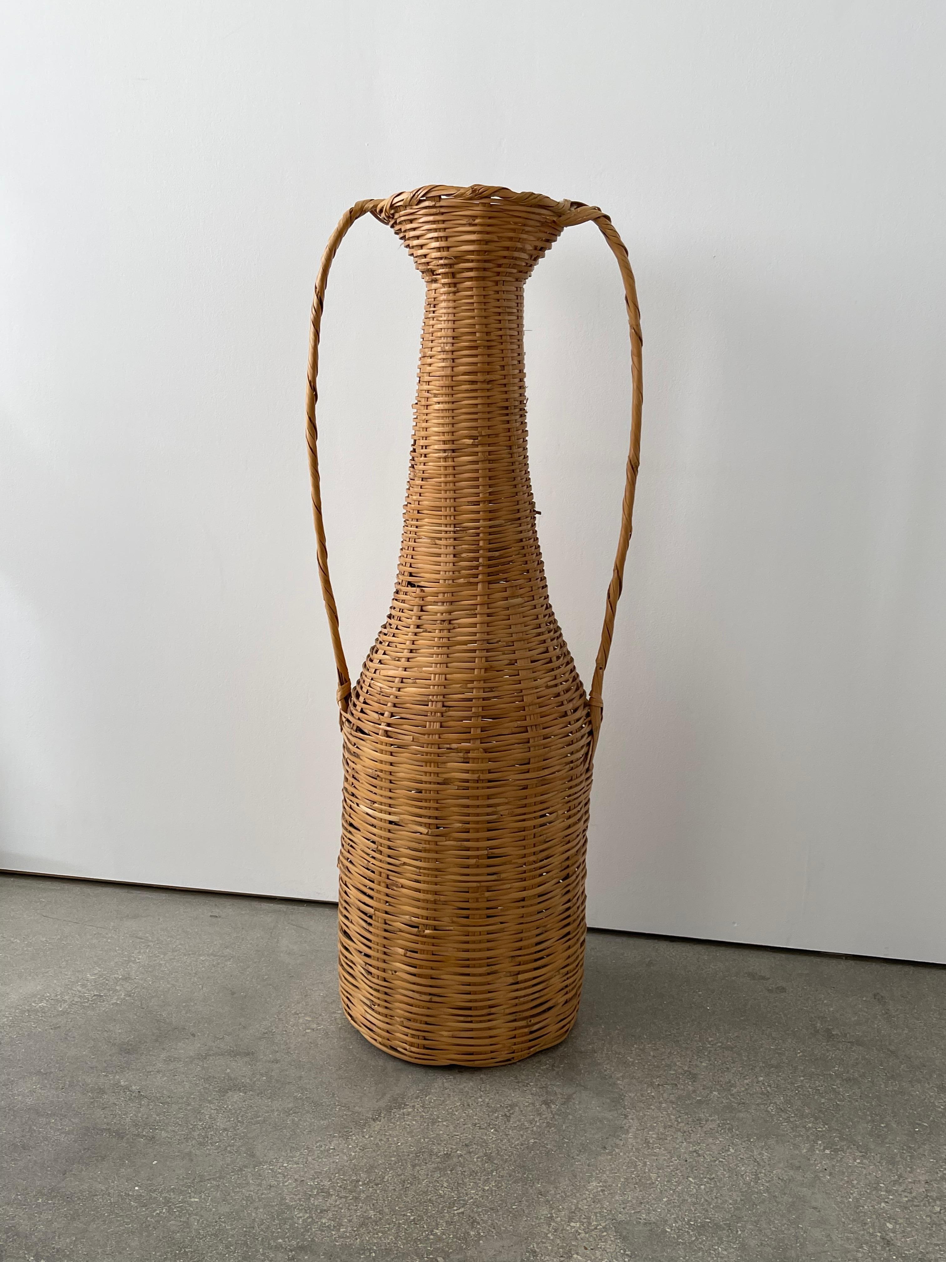 20th Century Woven Reed XL Vessel In Good Condition For Sale In Miami, FL