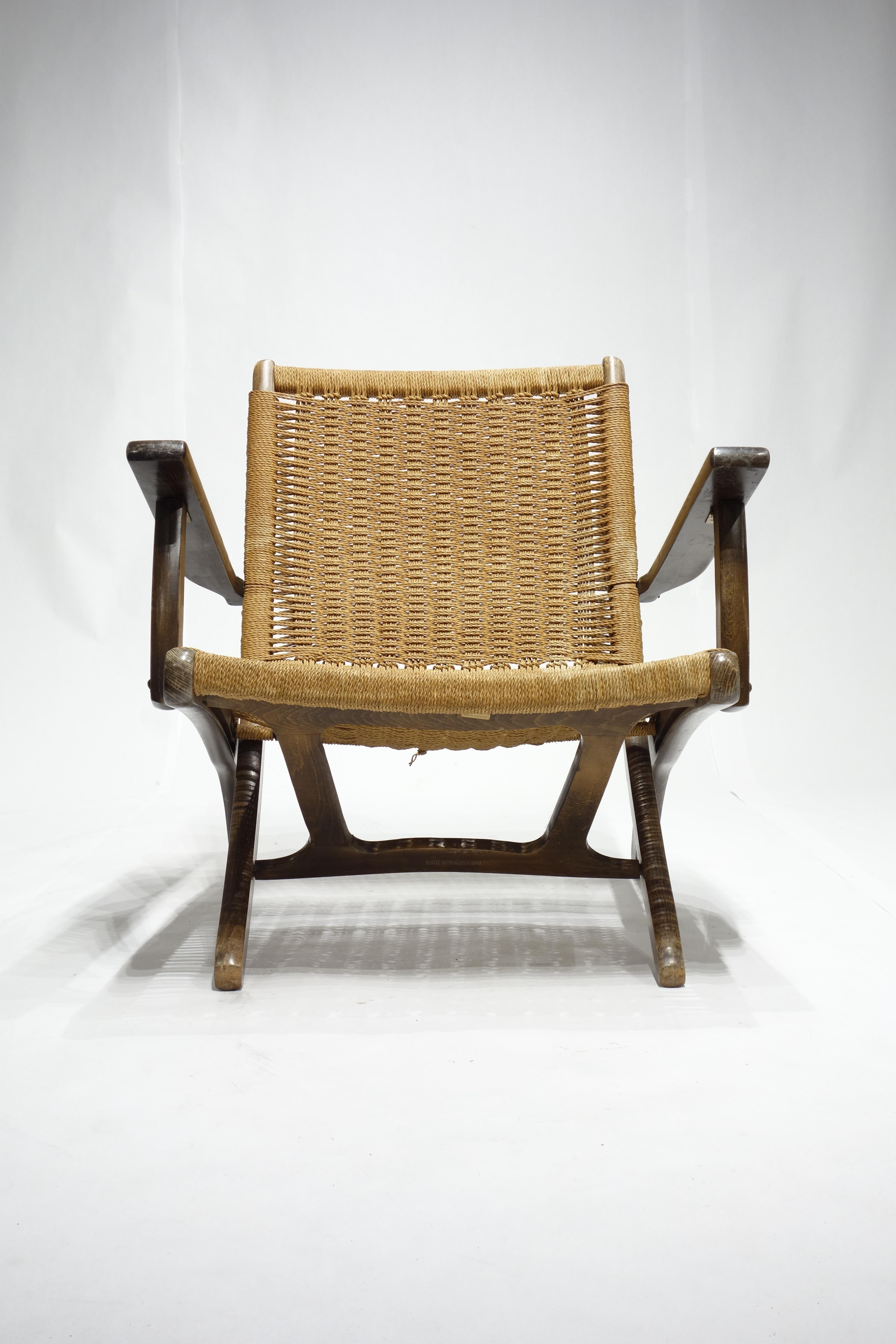 20th Century woven rope loungers.