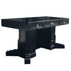 20th Century Austrian Ebonized Freestanding Writing Desk by Wiener Werkstätte